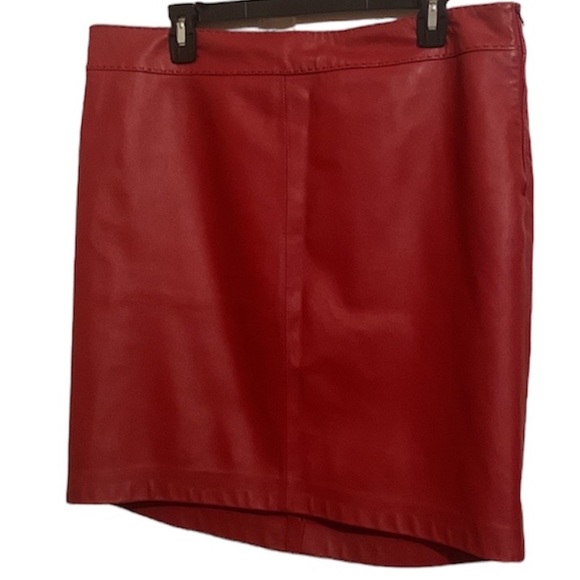 Siena Studio VTG Red Leather Skirt 16 - Picture 2 of 10